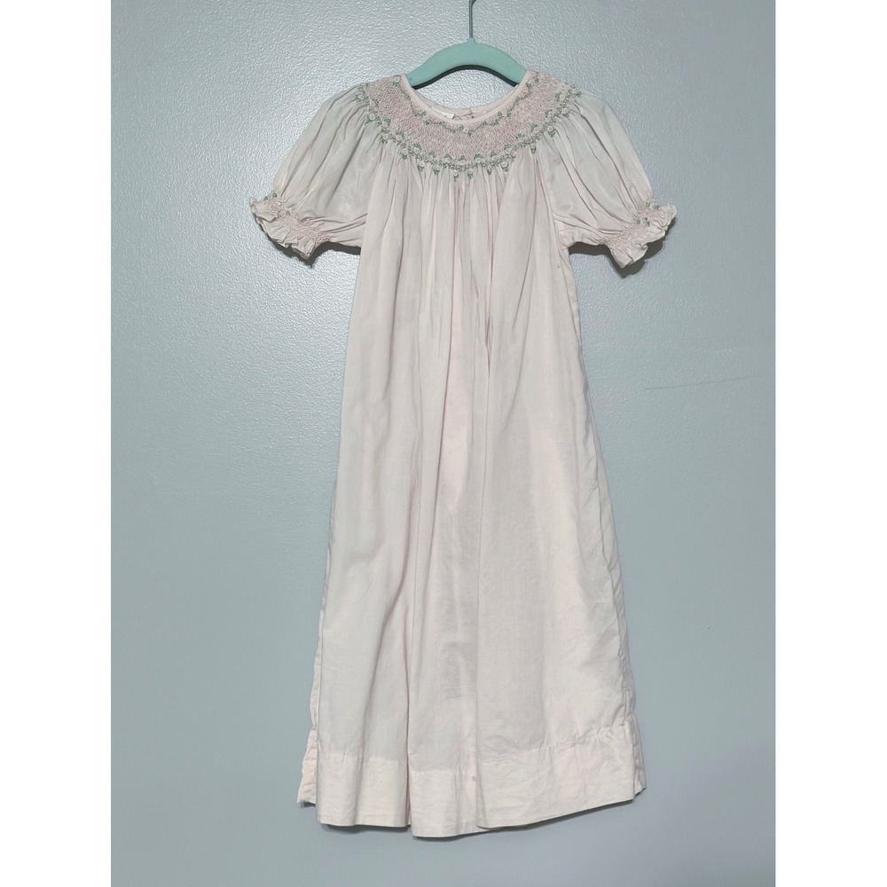 Strasburg Heirloom Smocked Dress Pink Cotton Girls Size 4y